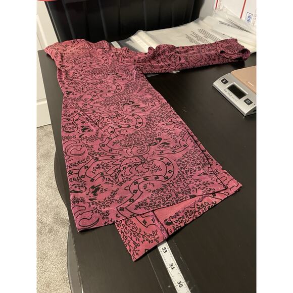 Drapers & Damons Womens Cardigan Large Purple Paisley Slinky Open Whimsigoth Y2K - Picture 5 of 6